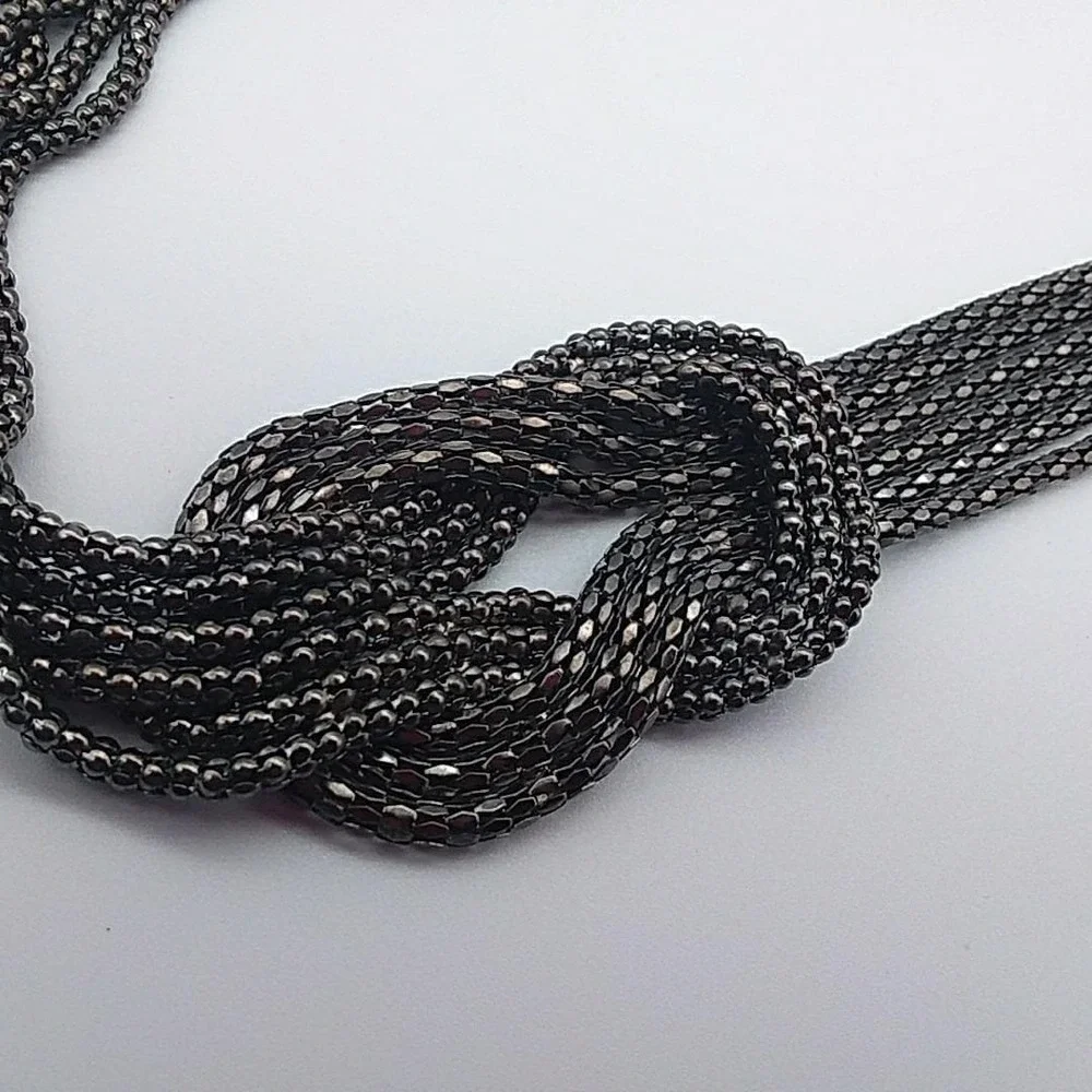 Long Chunky Necklace‎ Gun Metal Multi Chains Necklace Belt 32-35